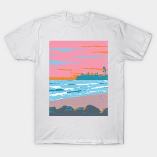 Tourmaline Surfing Park in Pacific Beach San Diego California WPA Poster Art T-Shirt